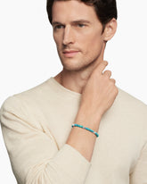 Hex Bead Bracelet in Sterling Silver with Turquoise, 6mm